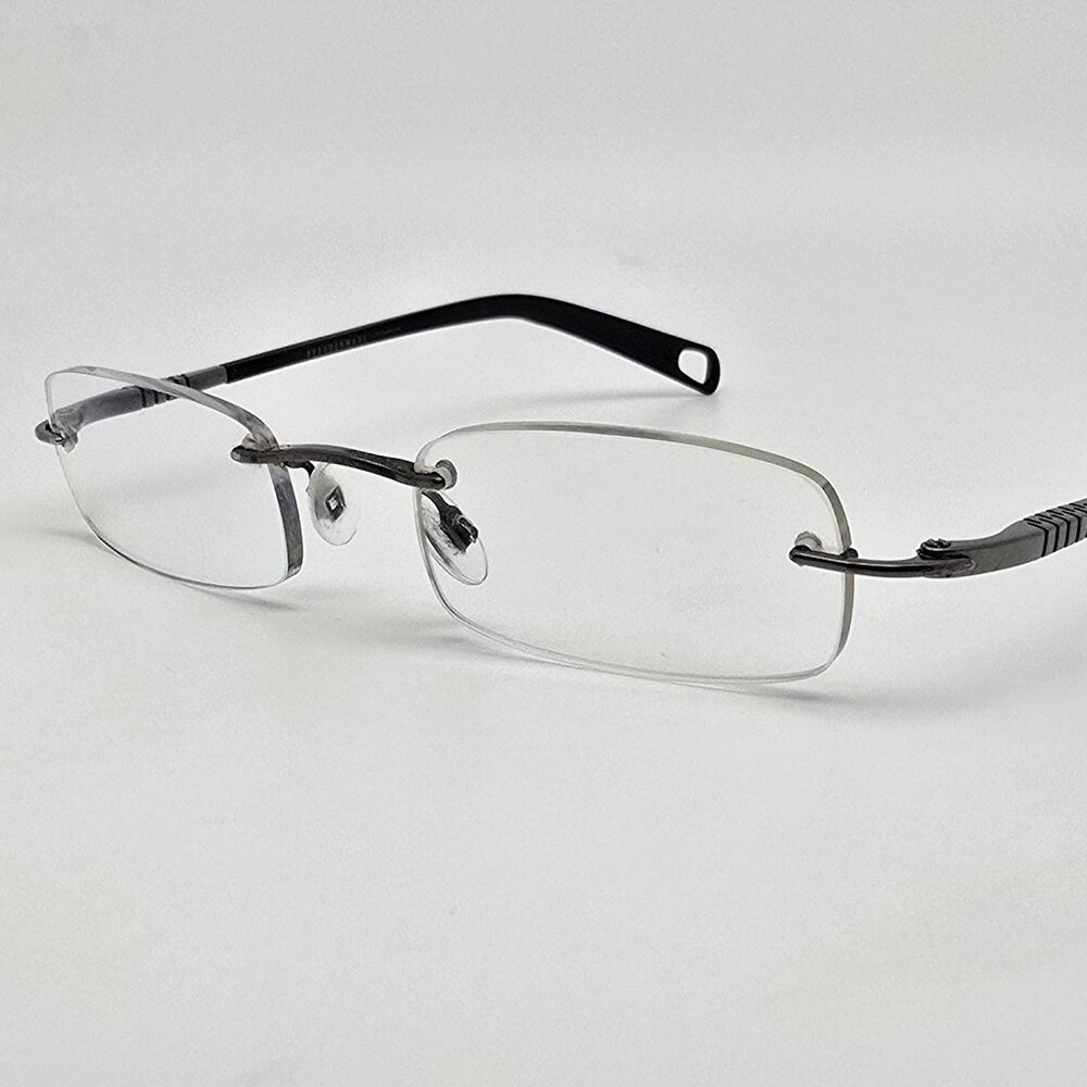 FreudenHaus Austin Flex IV Gunmetal Titanium Rimless Eyeglasses Frame Japan 45mm